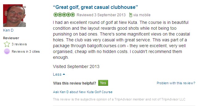 testimony bali golf courses